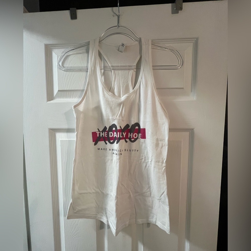 White Tank Top with Graphic Print